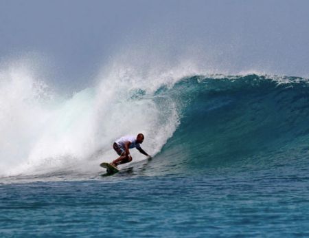 Surfing in Maldives